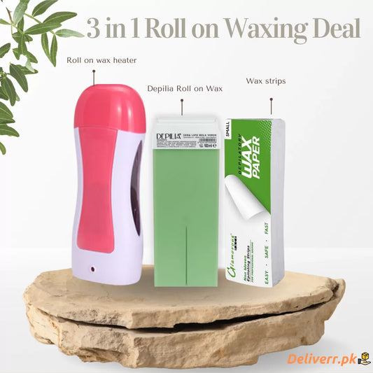 3 In 1 Depilatory Hair Removal Wax Heating Machine With Strips & Original Wax